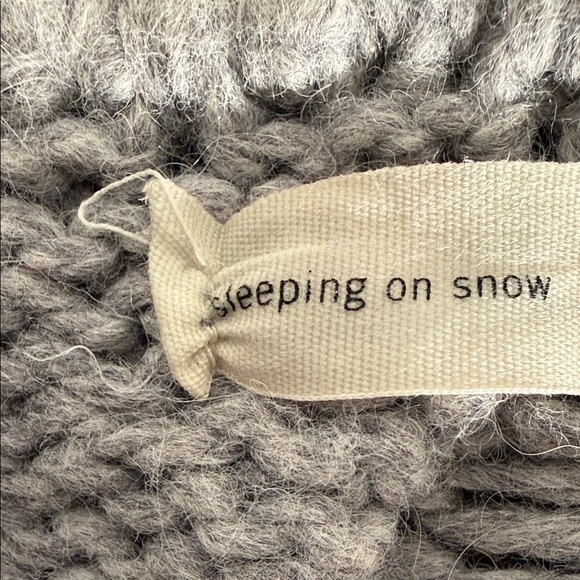 Anthro Sleeping On Snow Cable Knit Tie Side Poncho Cardigan Angora Wool OS - Picture 2 of 11